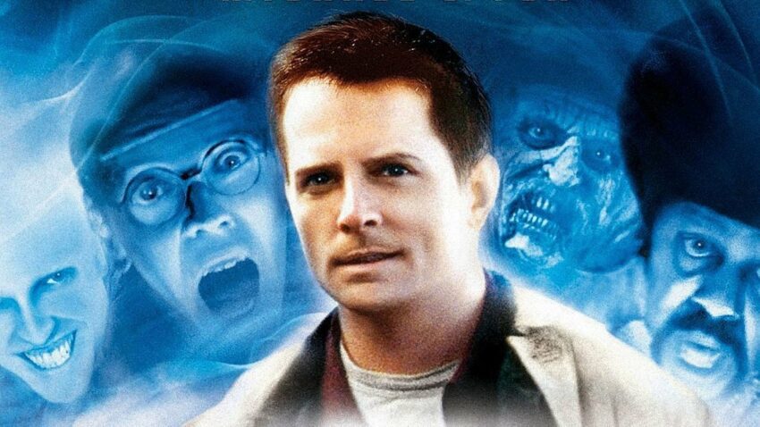 Bannière du film Fantômes contre fantômes réalisé par Peter Jackson avec Michael J. Fox.