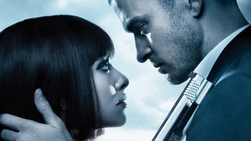 Bannière du film Time Out écrit et réalisé par Andrew Niccol avec Amanda Seyfried et Justin Timberlake.