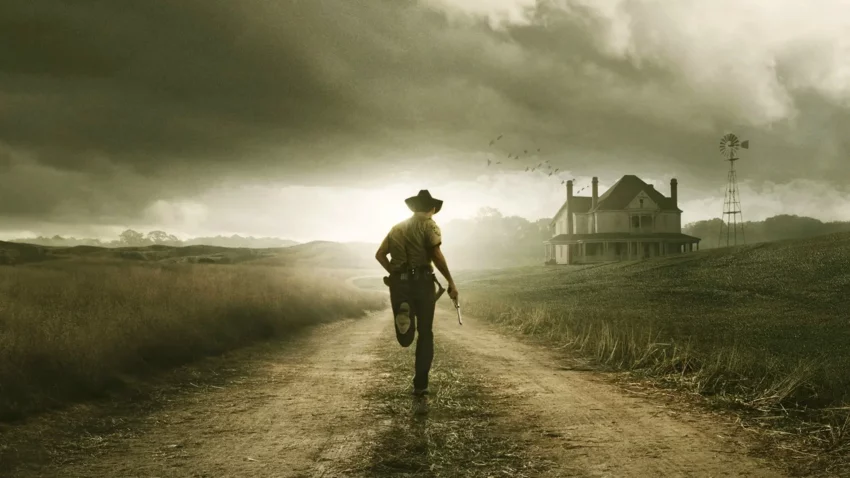 Bannière pour la deuxième saison de la série The Walking Dead créée par Frank Darabont.