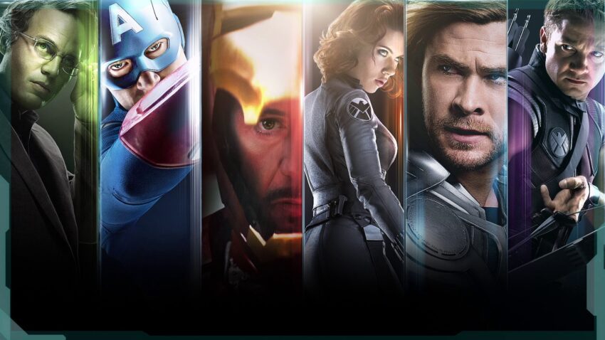 Bannière du film Avengers réalisé par Joss Whedon avec les membres de l'équipe