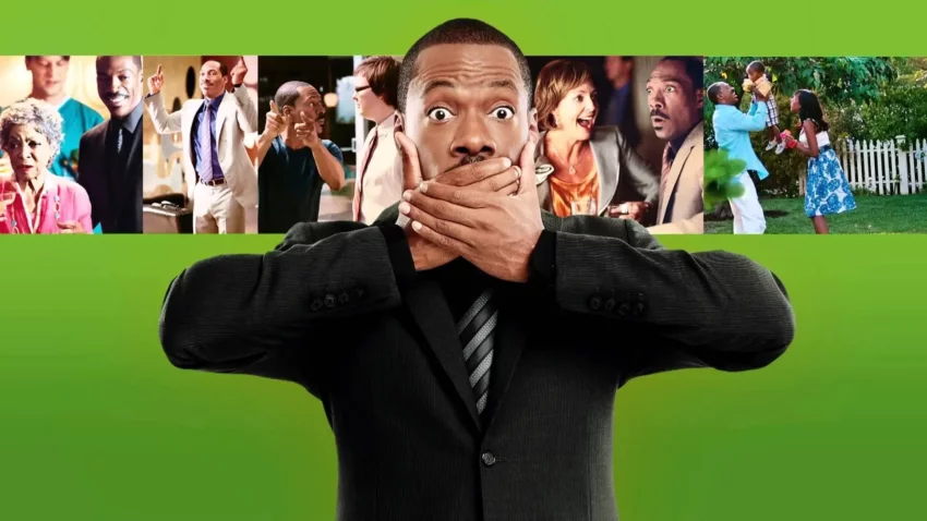 Bannière du film Mille Mots avec Eddie Murphy.