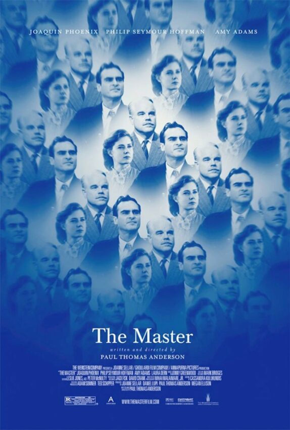 Poster du film The Master écrit et réalisé par Paul Thomas Anderson avec Joaquin Phoenix, Philip Seymour Hoffman et Amy Adams