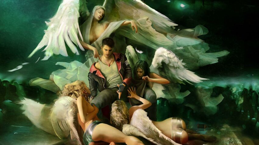 Artwork de DmC Devil May Cry avec Dante et les Anges