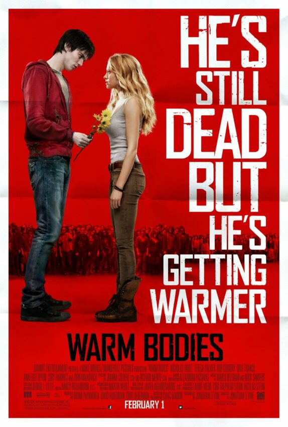 Poster du film Warm Bodies Renaissance avec la tagline "He's still dead but he's getting warmer"