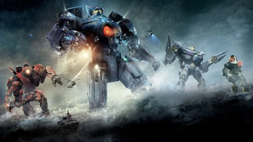 Bannière du film Pacific Rim de Guillermo del Toro avec Charlie Hunnam, Idris Elba.