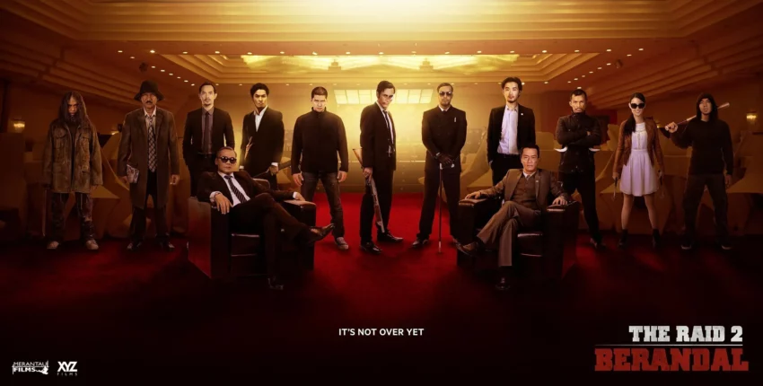 Bannière du film The Raid 2: Berandal réalisé par Gareth Evans avec Iko Uwais, Julie Estelle.