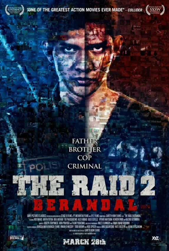 Poster du film The Raid 2: Berandal réalisé par Gareth Evans avec Iko Uwais.