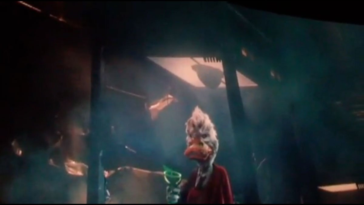 Photo de la scène post-générique du film Les Gardiens de la Galaxie avec Howard the Duck