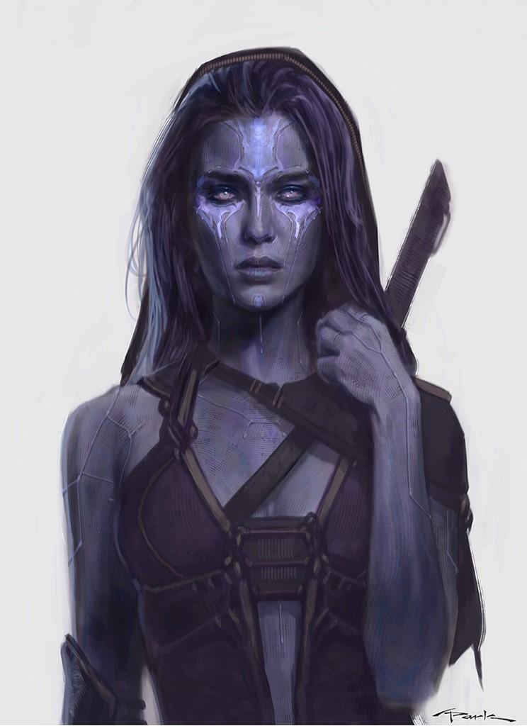 Concept Art de Gamora pour le film Les Gardiens de la Galaxie par Andy Park