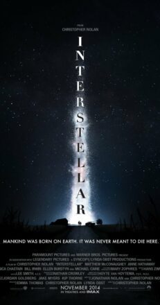 Poster teaser d'Interstellar avec une fusée