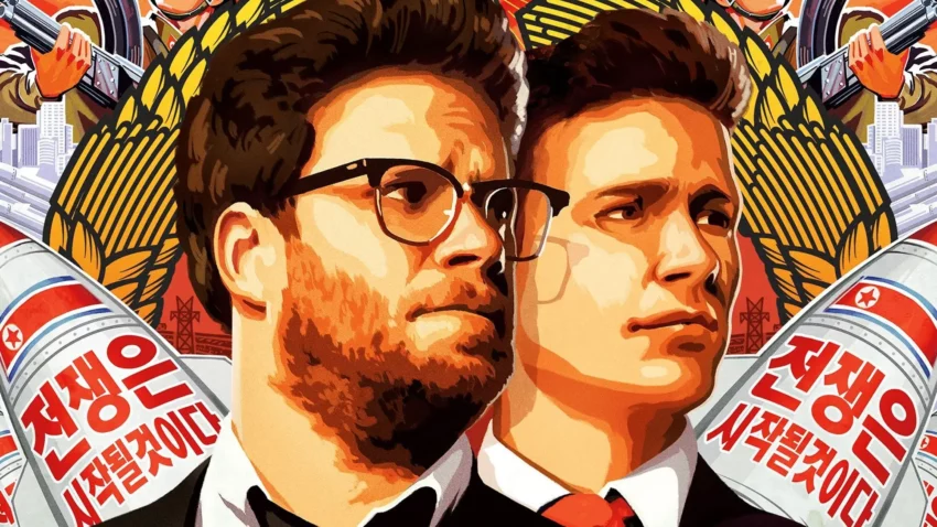 Bannière du film L’interview qui tue ! avec Seth Rogen et James Franco.