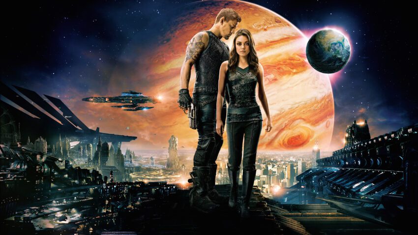 Bannière du film Jupiter: Le Destin de l’univers réalisé par Andy Wachowski et Lana Wachowski avec Mila Kunis et Channing Tatum