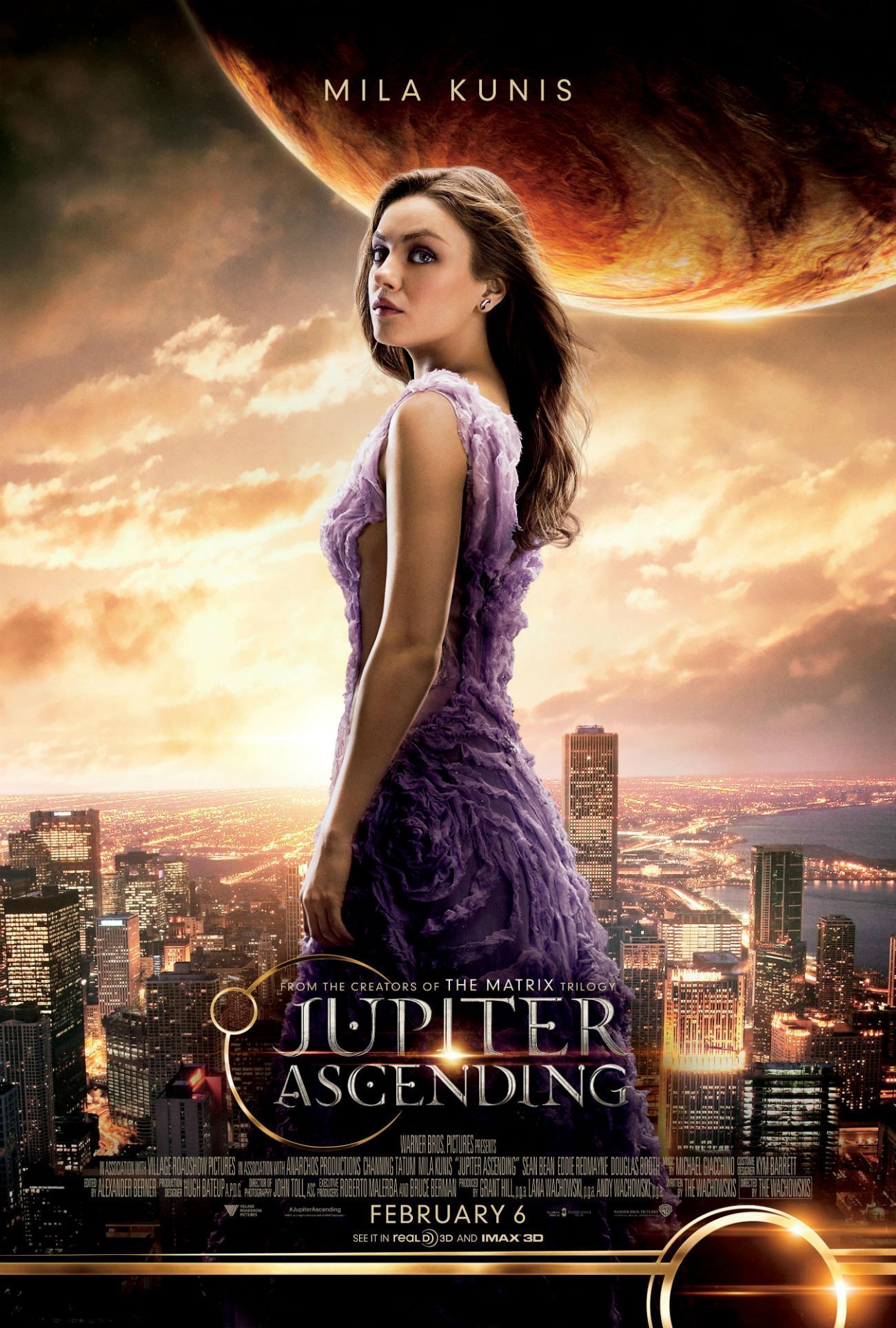 Poster du film Jupiter: Le Destin de l’univers réalisé par Andy Wachowski, Lana Wachowski avec Mila Kunis