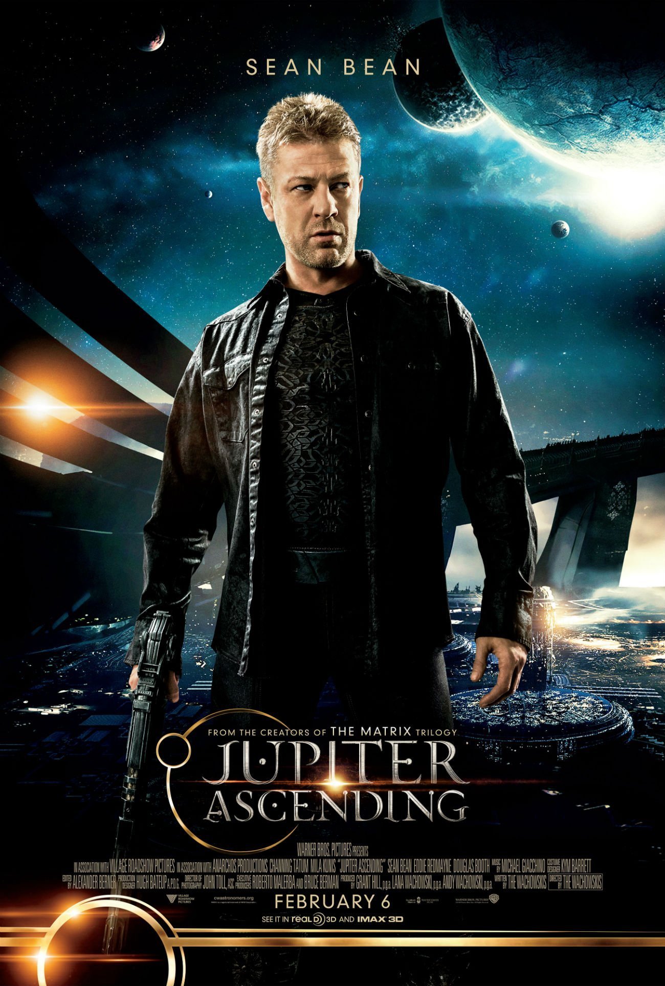 Poster du film Jupiter: Le Destin de l’univers réalisé par Andy Wachowski, Lana Wachowski avec Sean Bean