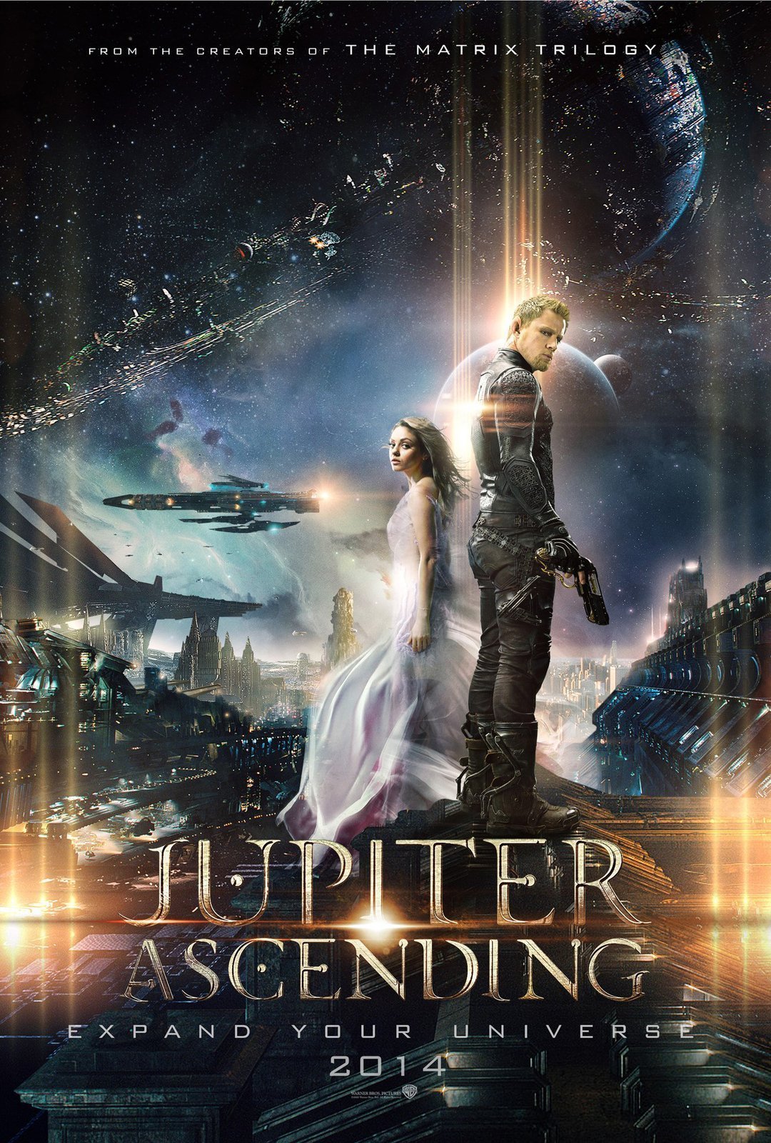 Poster du film Jupiter: Le Destin de l’univers réalisé par Andy Wachowski, Lana Wachowski avec Mila Kunis et Channing Tatum