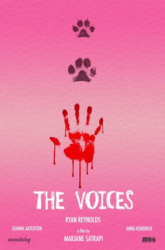 Poster teaser du film The Voices réalisé par Marjane Satrapi avec Ryan Reynolds, Gemma Arterton, Anna Kendrick, Jacki Weaver