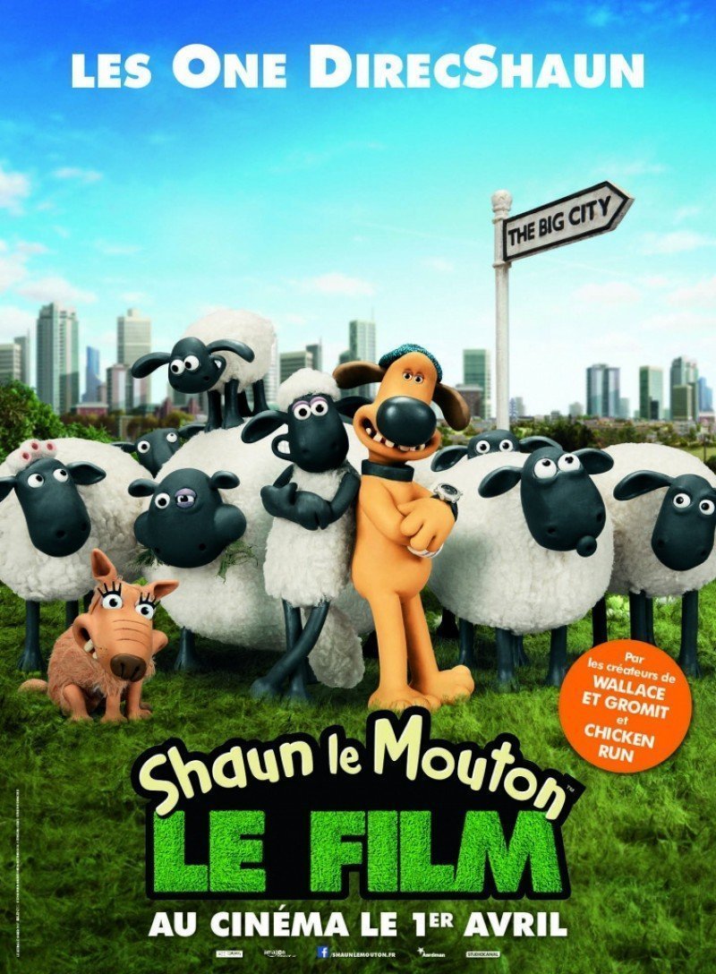 Affiche de Shaun le Mouton Le Film écrit et réalisé par Mark Burton et Richard Starzak avec les One DirecShaun