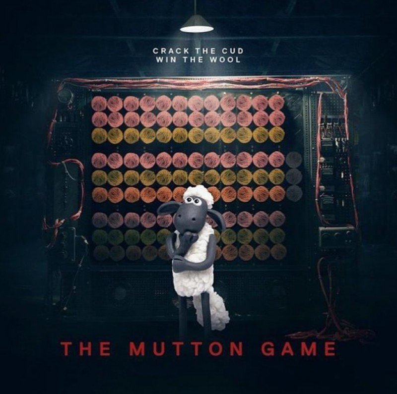 Poster parodie d'Imitation Game pour Shaun le Mouton Le Film écrit et réalisé par Mark Burton et Richard Starzak