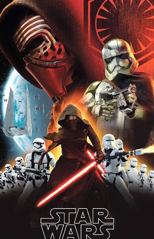 Poster du film Star Wars 7: Le Réveil de la Force avec Kylo Ren et le Chrome Trooper