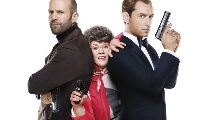 Bannière du film Spy écrit et réalisé par Paul Feig avec Melissa McCarthy, Jason Statham et Jude Law