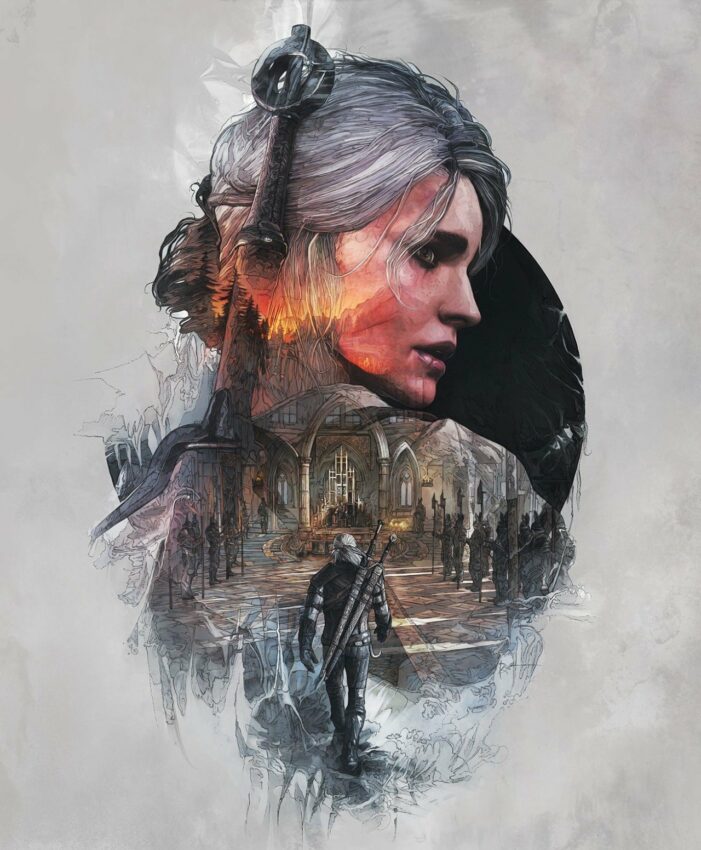 Poster du jeu vidéo The Witcher 3: Wild Hunt avec Ciri