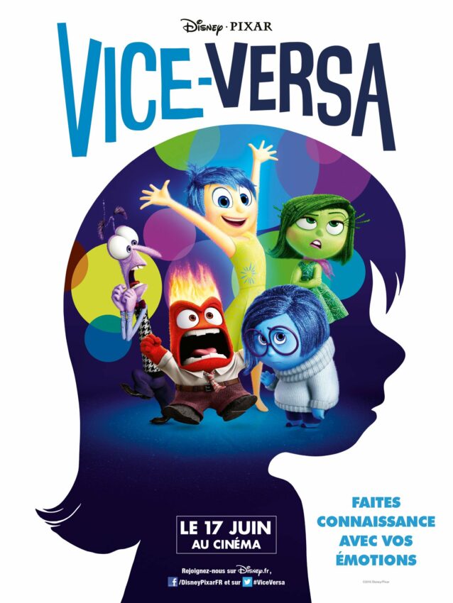 Affiche du film Vice Versa réalisé par Pete Docter et Ronaldo Del Carmen