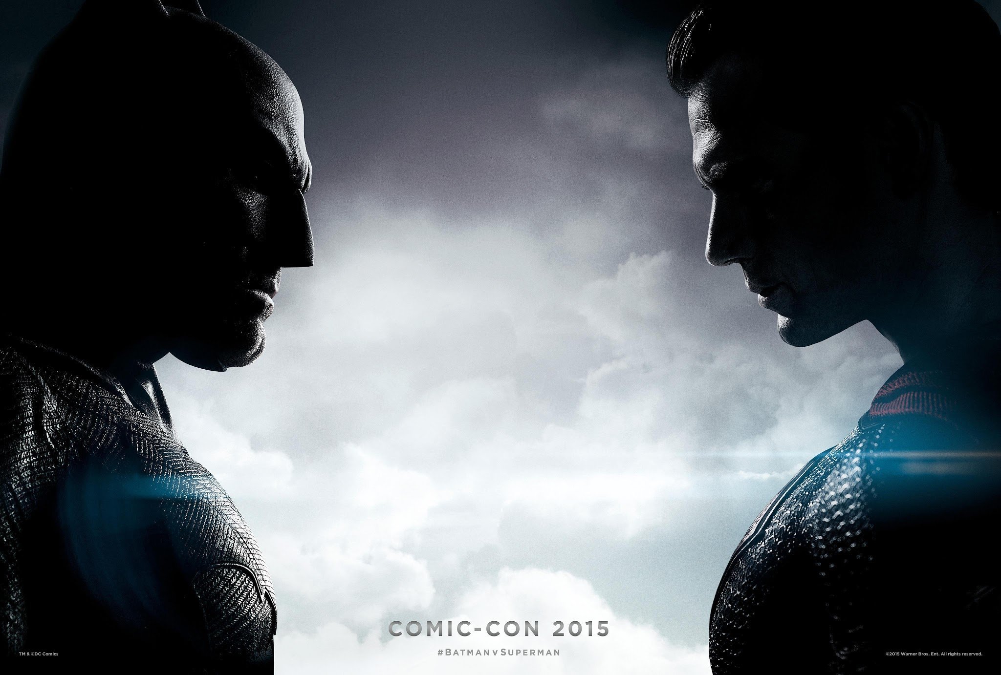 Poster du film Batman v Superman: L'Aube de la Justice réalisé par Zack Snyder, sur un scénario de Chris Terrio, avec Batman face à Superman.