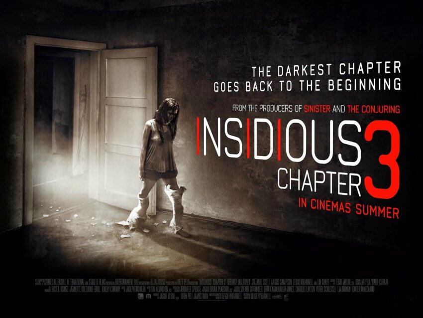 Bannière du film Insidious: Chapitre 3 écrit et réalisé par Leigh Whannell avec Stefanie Scott