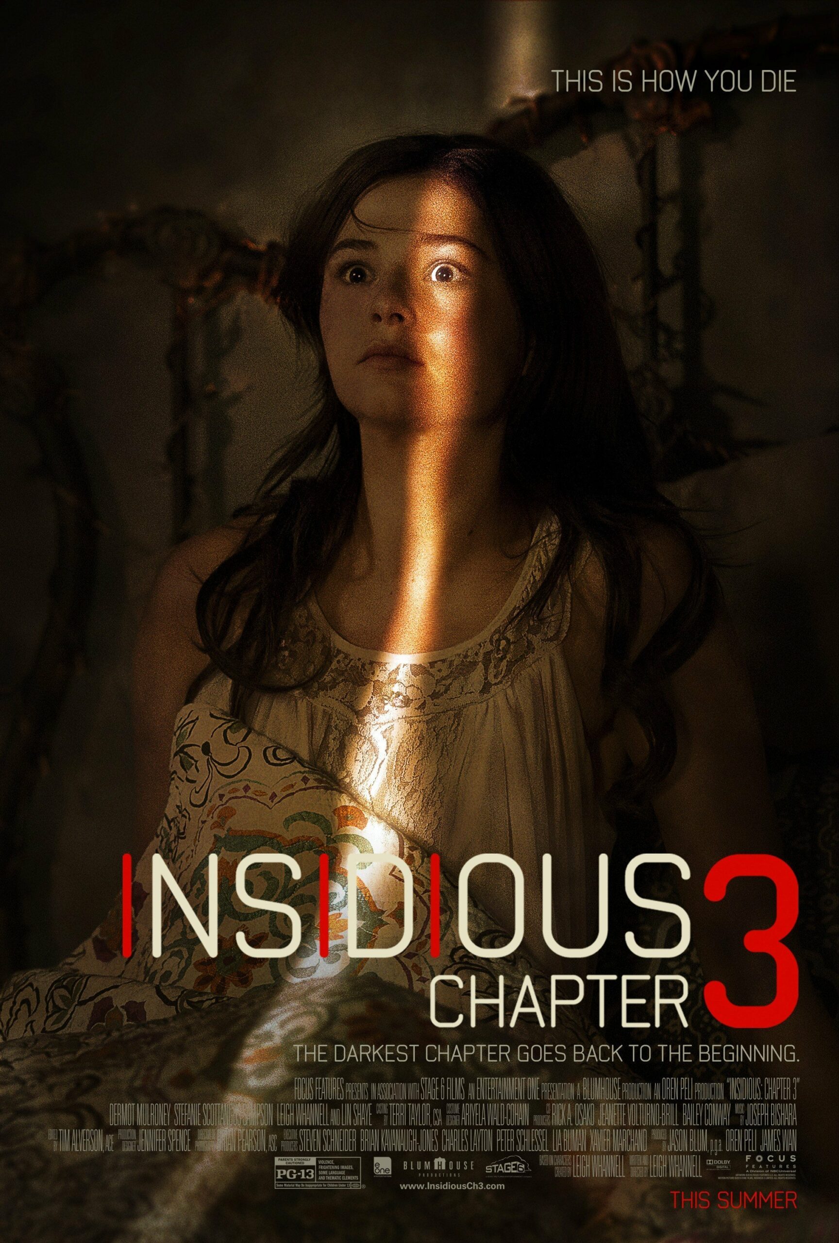Poster d'Insidious: Chapitre 3 avec Stefanie Scott et la tagline "This is how you die"