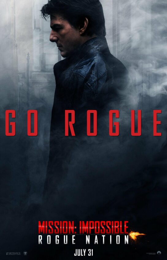Poster du film Mission: Impossible Rogue Nation réalisé par Christopher McQuarrie, d’après un scénario écrit par Drew Pearce et Will Staples, avec Tom Cruise