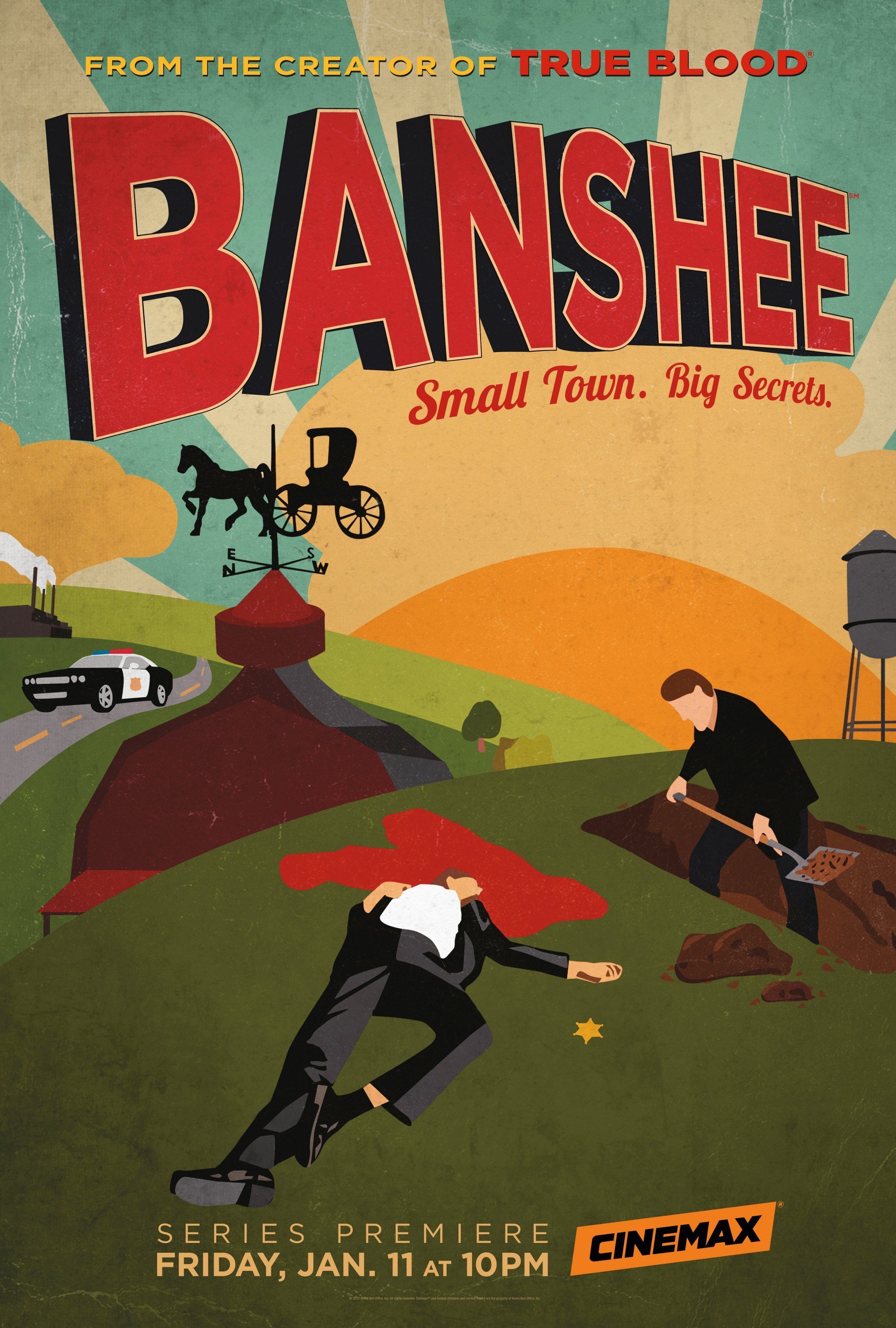 Poster de la saison 1 de la série Banshee créée par David Schickler et Jonathan Tropper