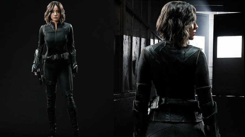 Photo du costume de Quake (devant et derrière) dans la saison 3 de Les Agents du SHIELD