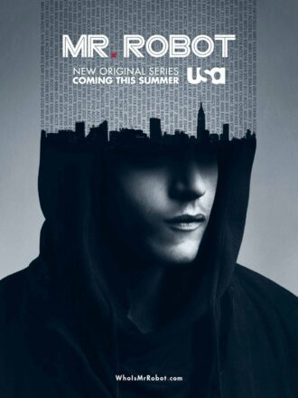 Poster teaser pour la saison 1 de Mr. Robot avec Rami Malek