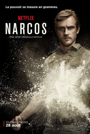 Affiche de la première saison de Narcos, série créée par Carlo Bernard, Chris Brancato, Doug Miro, Paul Eckstein, avec Steve Murphy (Boyd Holbrook)