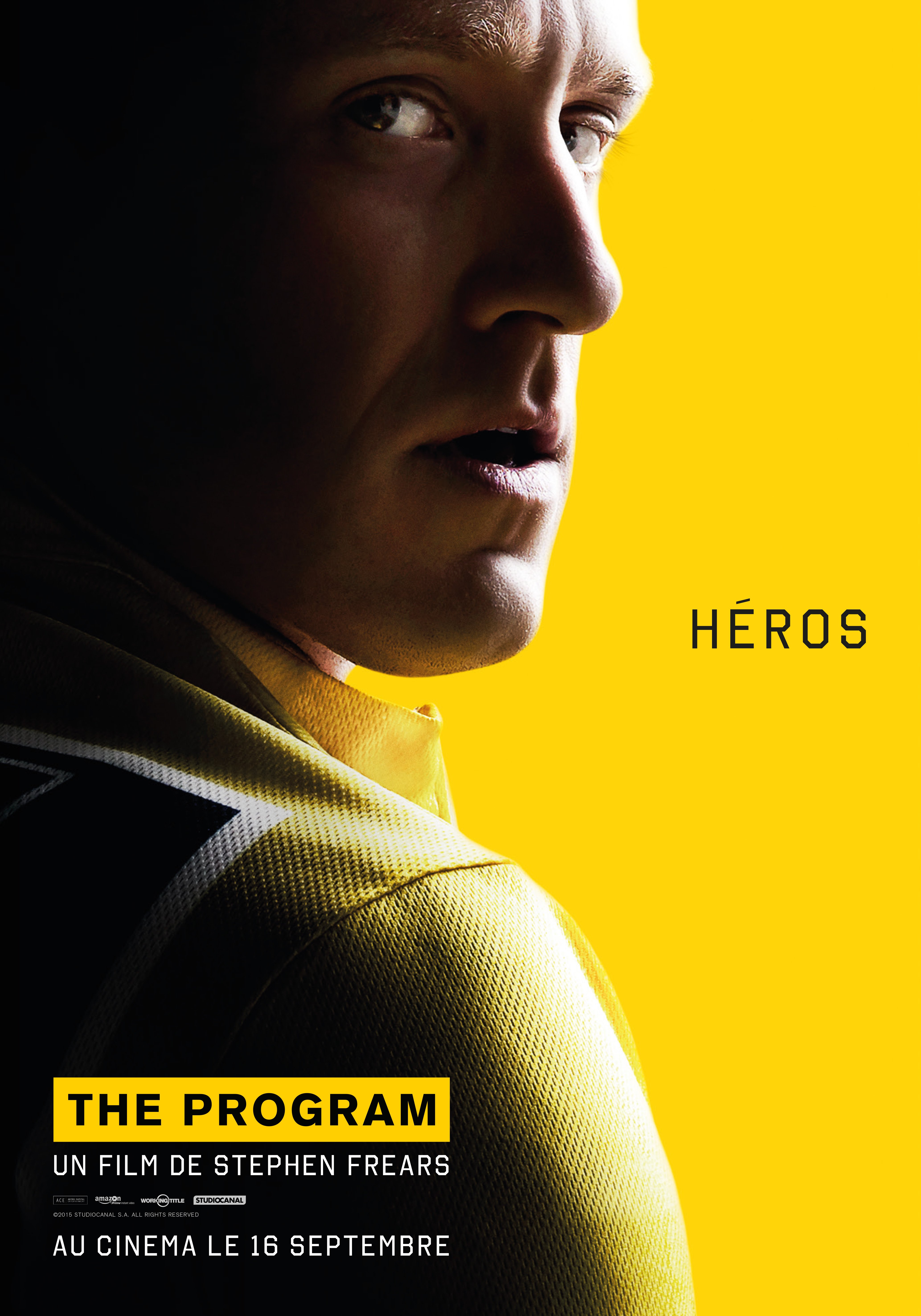 Affiche du film The Program réalisé par Stephen Frears avec Ben Foster et la tagline 'Héros'