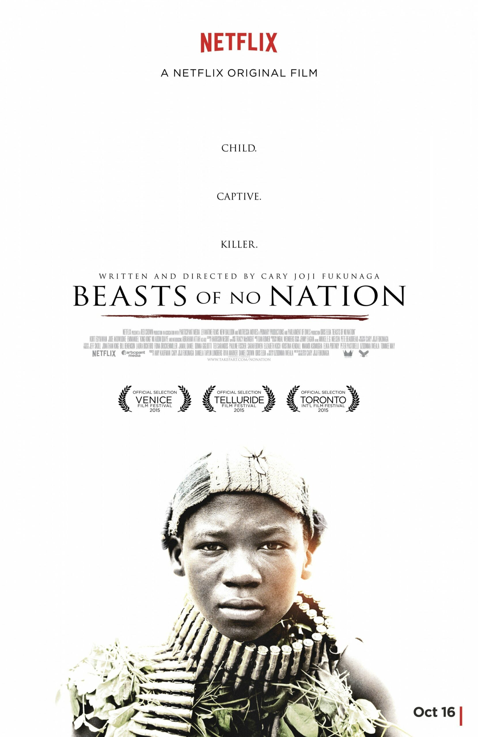 Poster du film Beasts Of No Nation réalisé par Cary Fukunaga avec Abraham Attah
