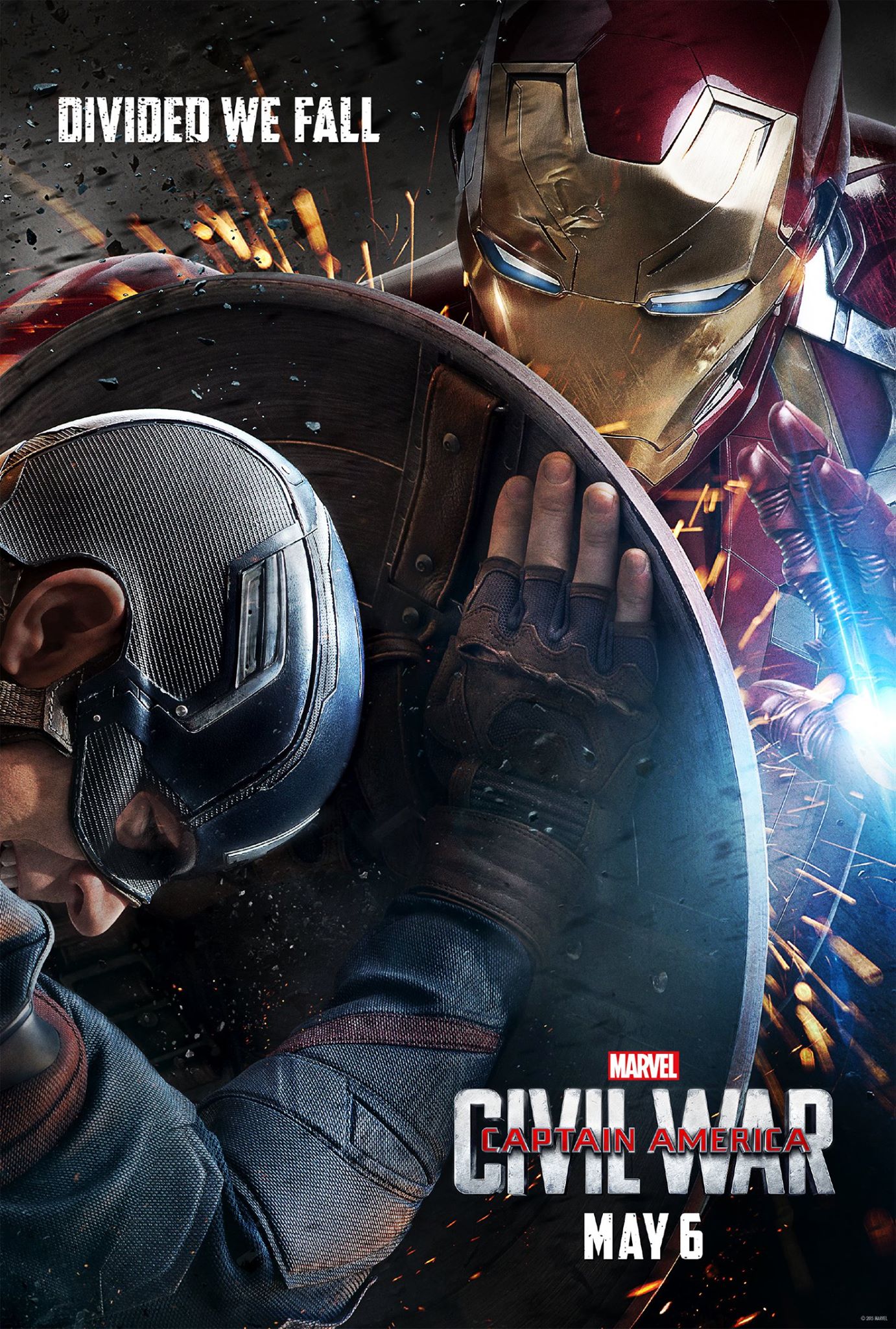 Poster de Captain America: Civil War réalisé avec Captain America face à Iron Man