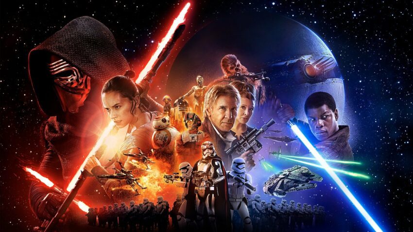 Bannière du film Star Wars: Episode VII – Le Réveil de la Force.