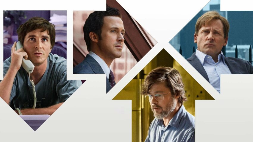 Bannière du film The Big Short: Le Casse du Siècle réalisé par Adam McKay avec Christian Bale, Steve Carell, Ryan Gosling, Brad Pitt