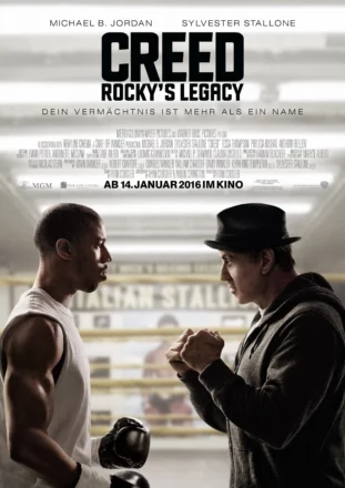 Poster allemand de Creed : L'Héritage de Rocky Balboa réalisé par Ryan Coogler.
