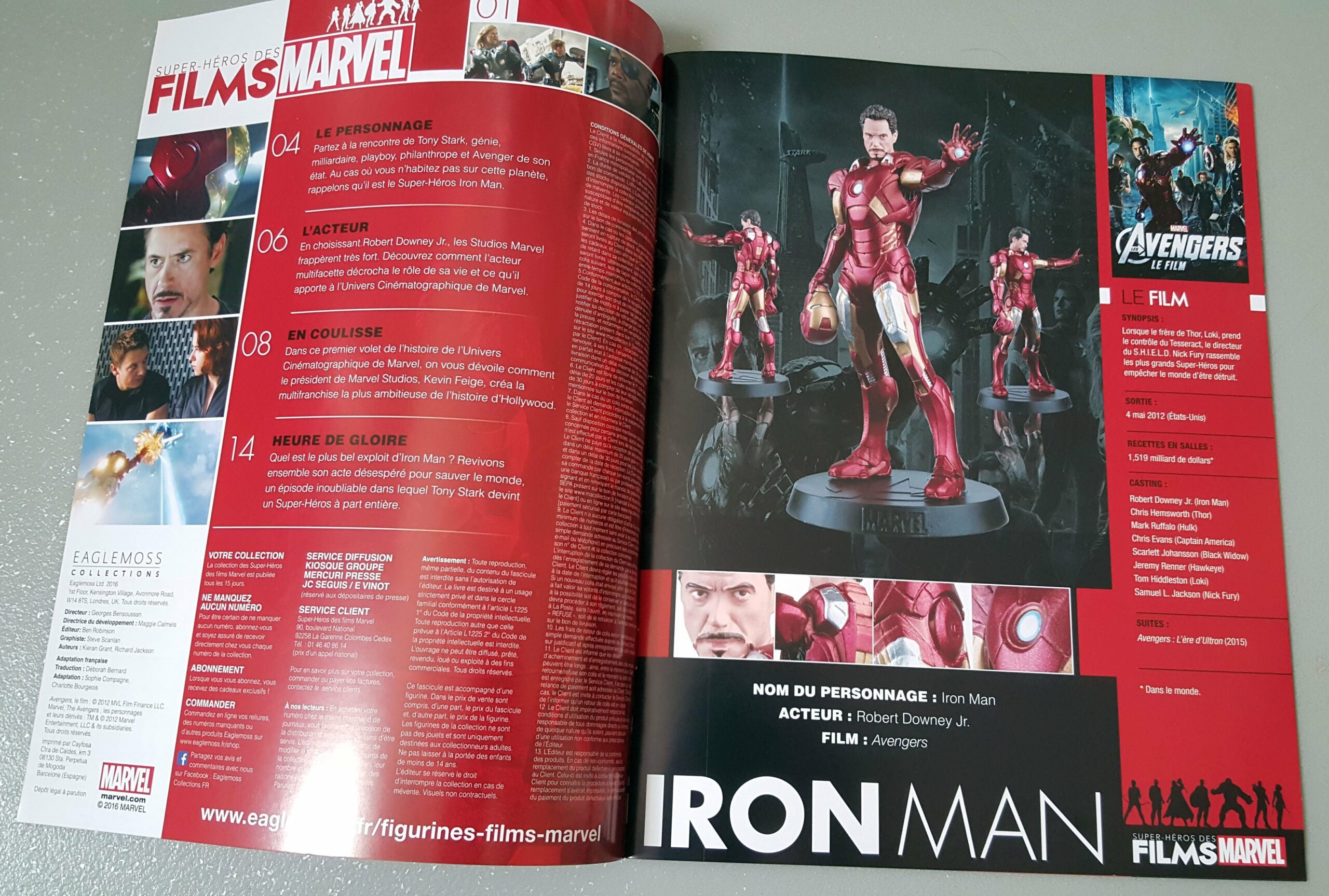 Photo de la fascicule sur Iron Man de la collection Super-Héros des Films Marvel avec Iron Man dans Avengers