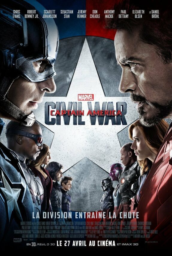 Affiche française officielle du film Captain America: Civil War réalisé par Anthony et Joe Russo