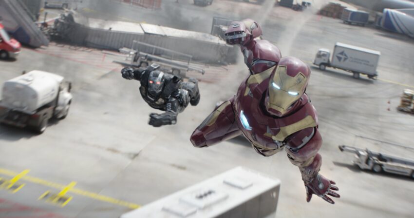 Photo de Captain America: Civil War avec Iron Man et War Machine