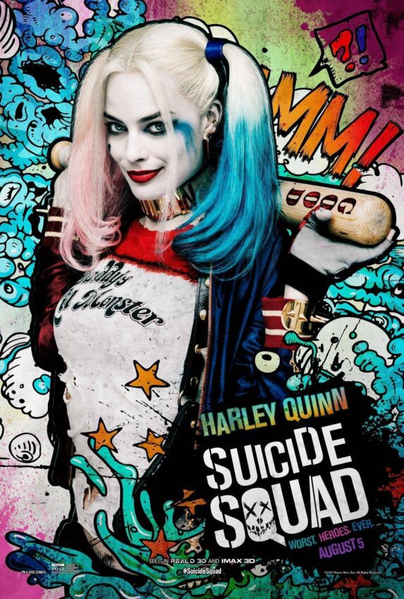 Poster personnage de Suicide Squad avec Harley Quinn
