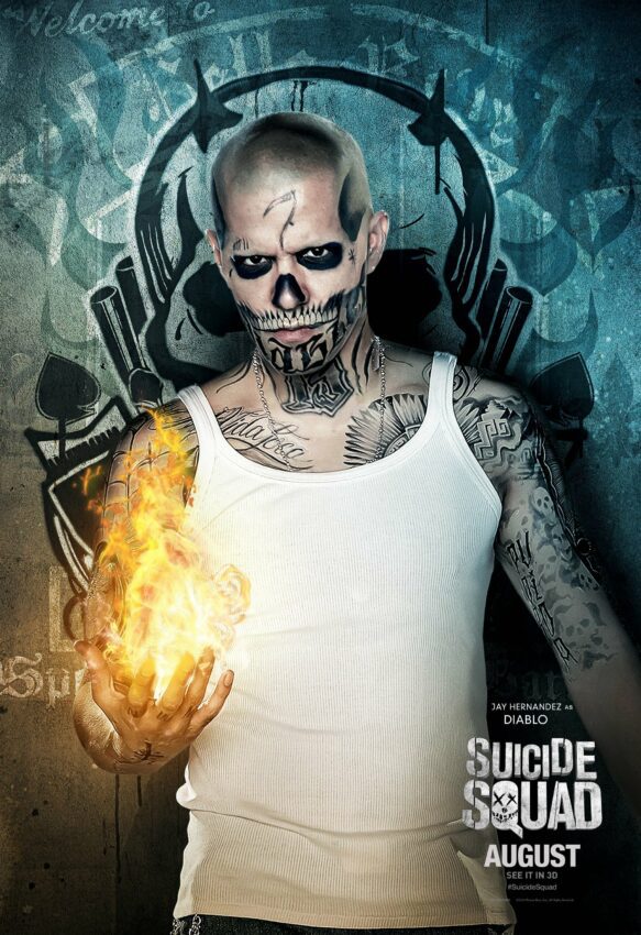 Poster personnage de Suicide Squad avec Jay Hernandez alias Diablo