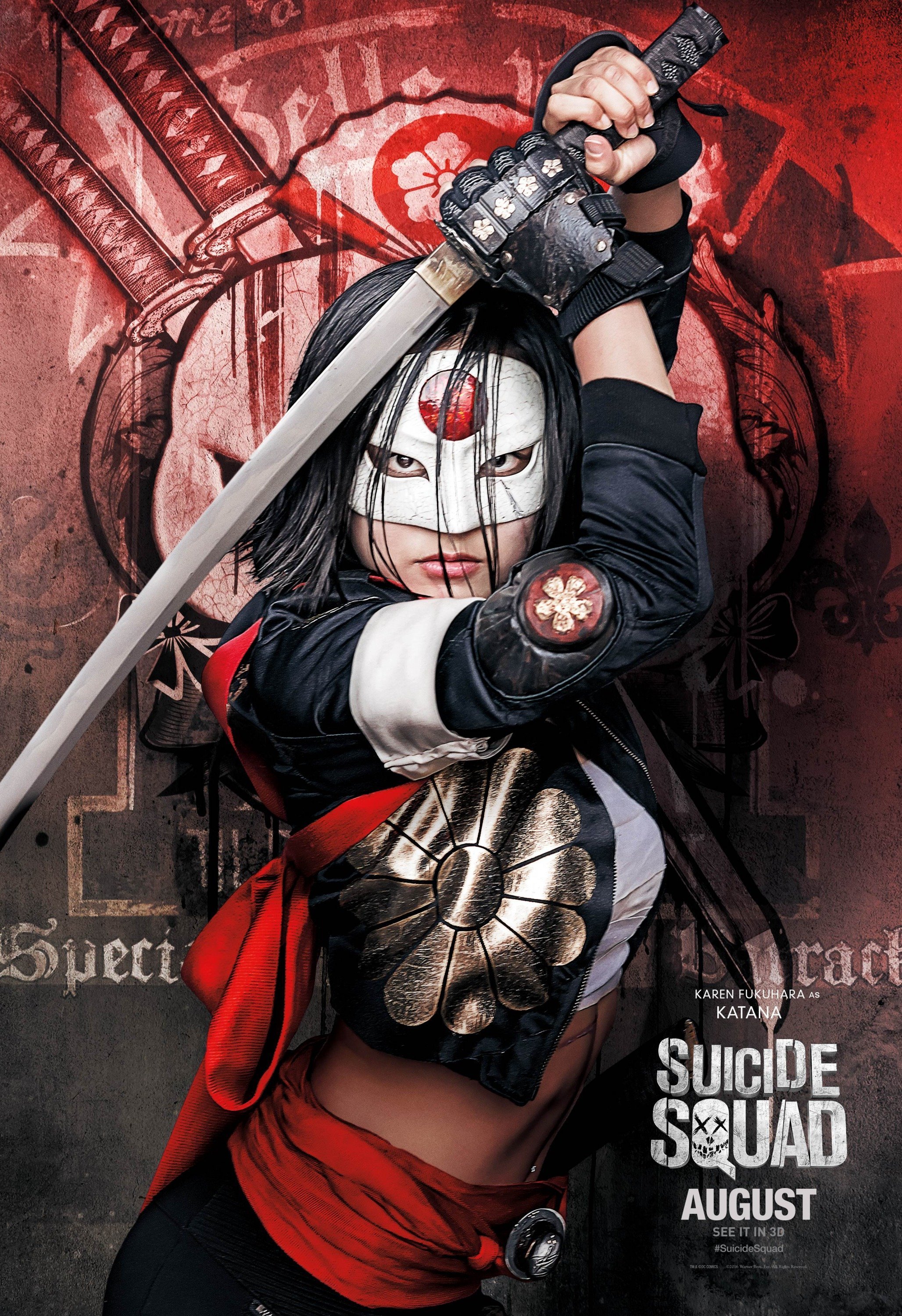 Poster personnage de Suicide Squad avec Karen Fukuhara alias Katana