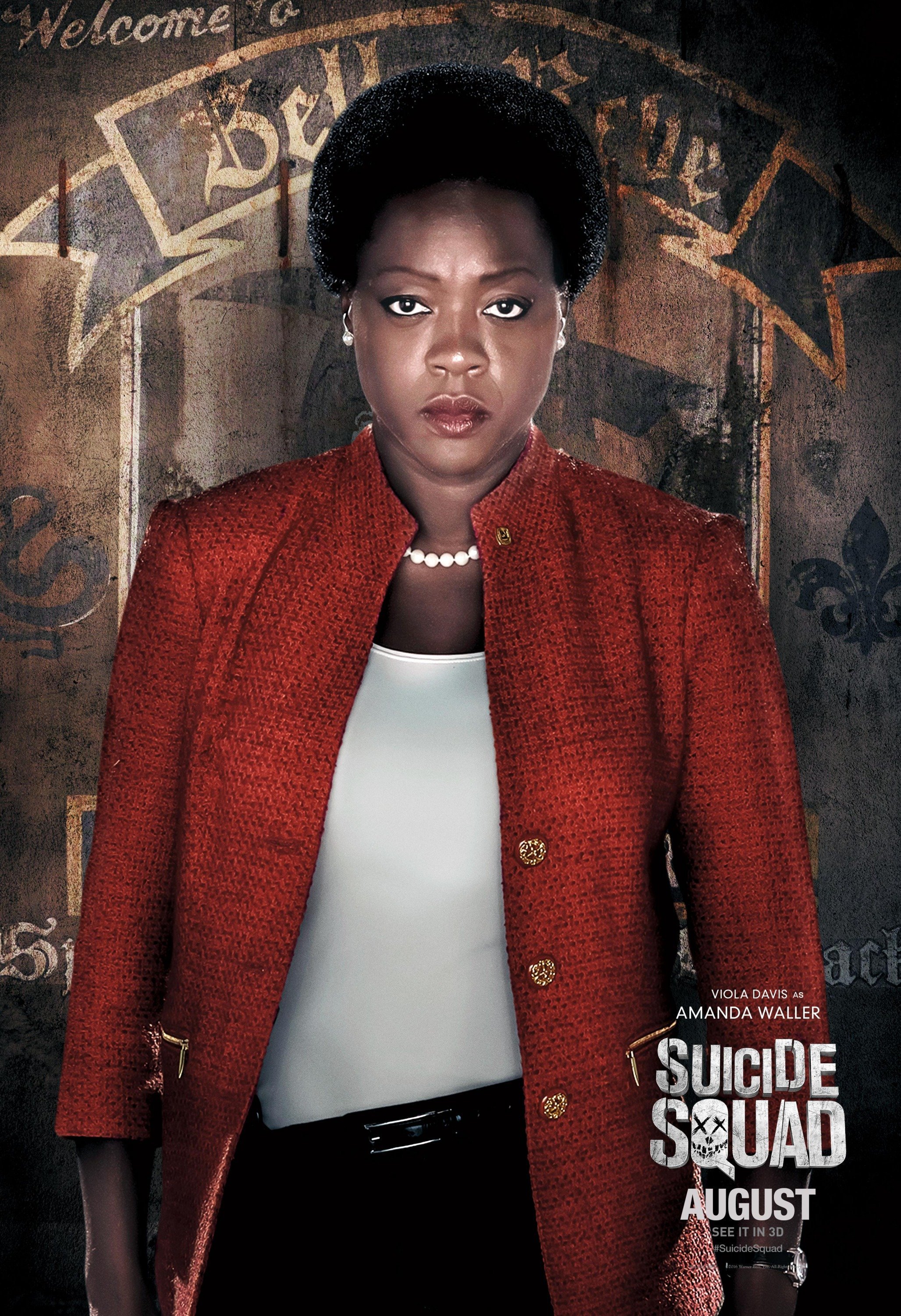 Poster personnage de Suicide Squad avec Viola Davis alias Amanda Waller