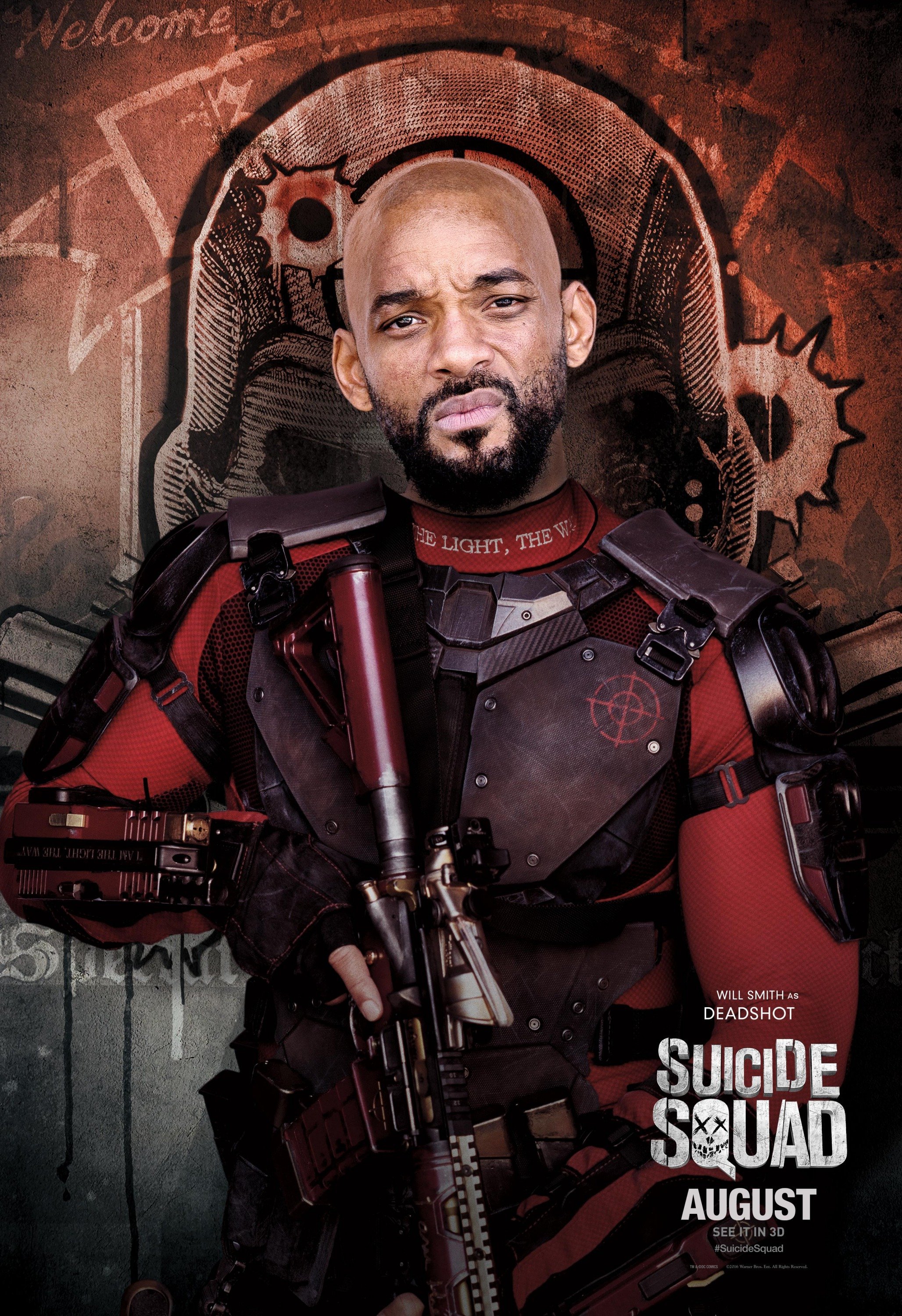 Poster personnage de Suicide Squad avec Will Smith alias Deadshot