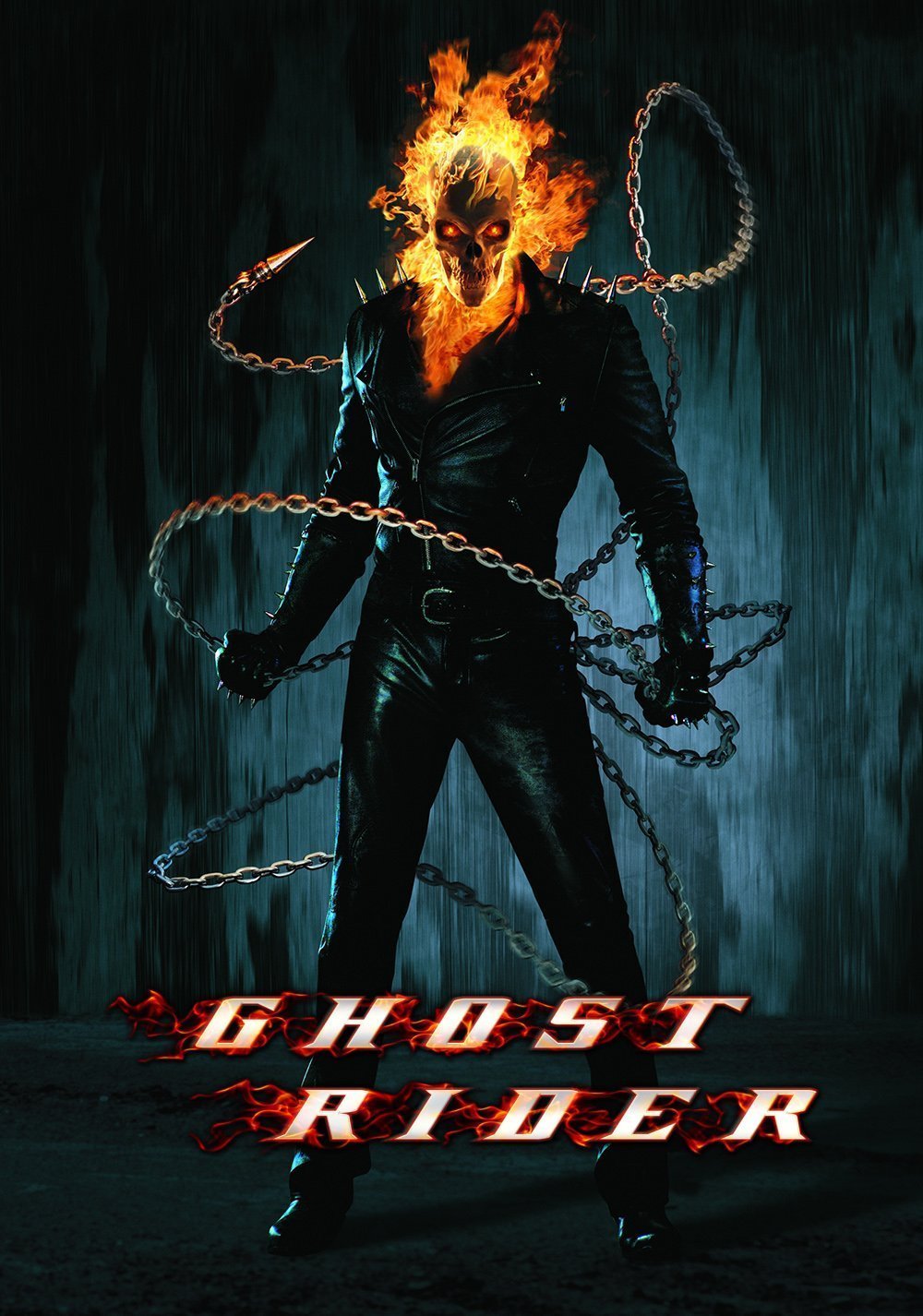 Poster du film Ghost Rider réalisé par Mark Steven Johnson avec Nicolas Cage (Johnny Blaze)