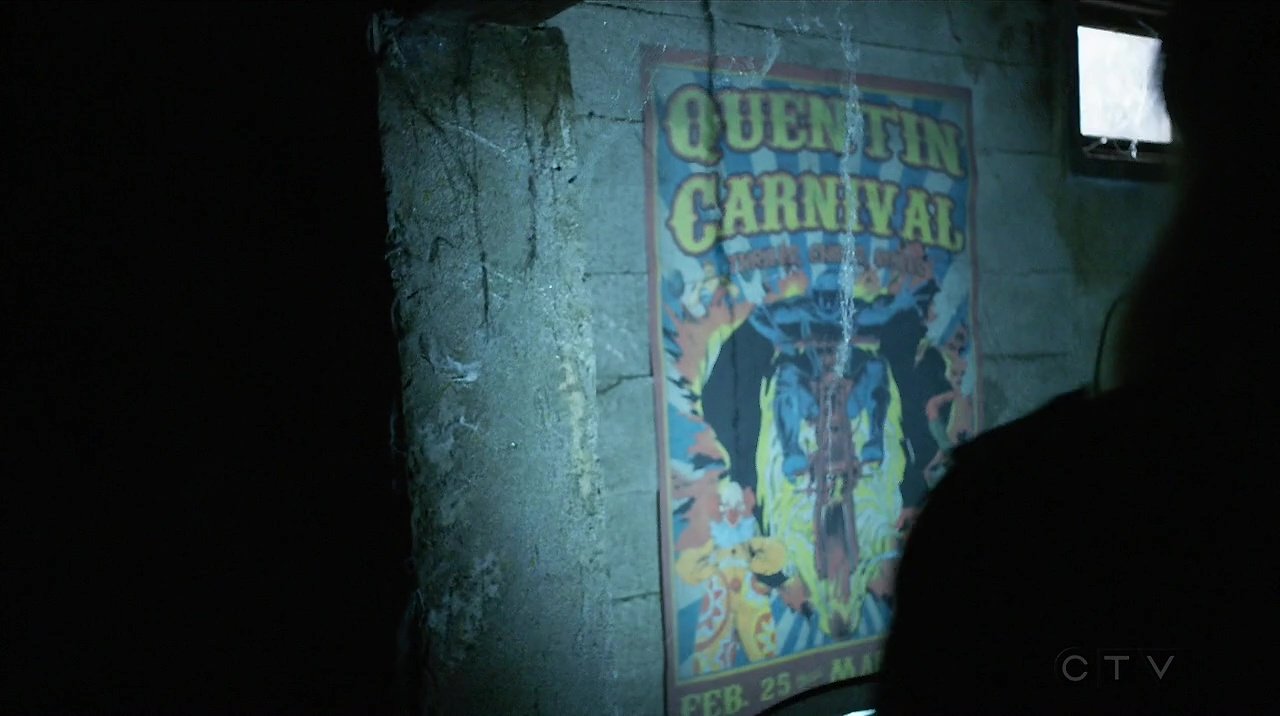 Easter Egg avec une affiche de Quentin Carnival de l'épisode 5 'Lockup' de la saison 4 d'Agents of SHIELD